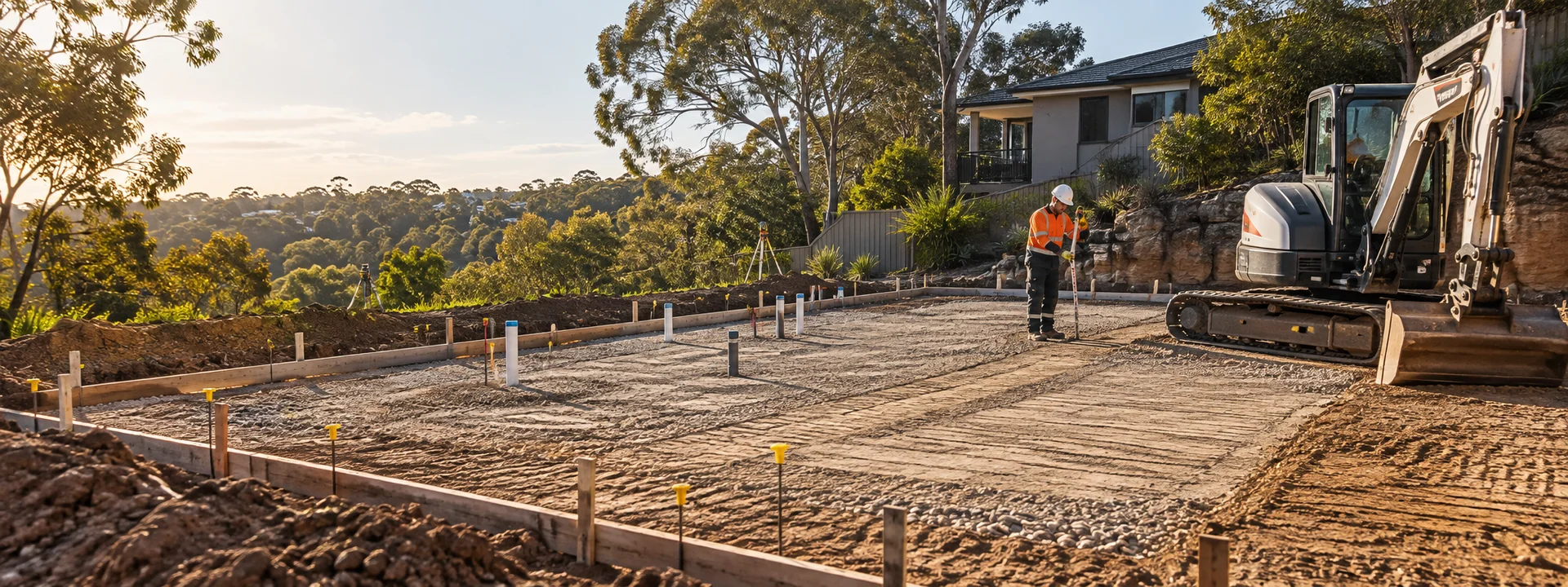 Illustration of concrete preparation works