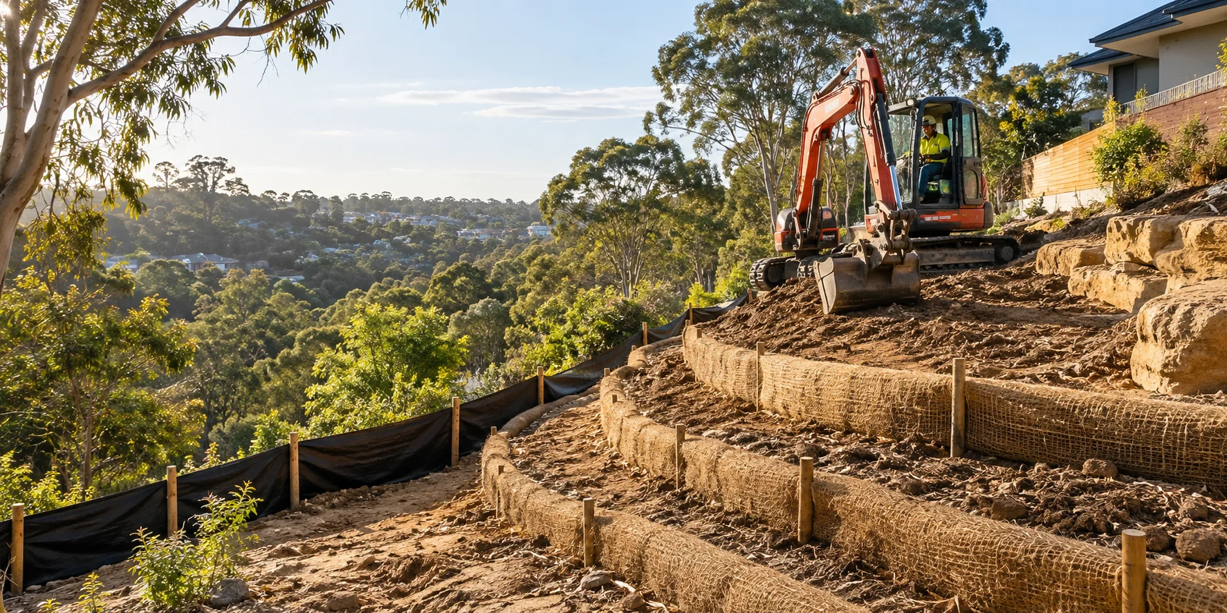 Illustration of erosion control works