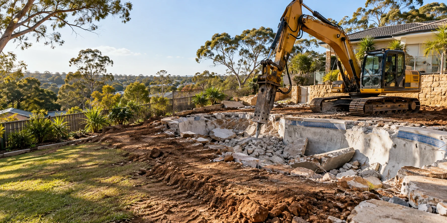 Illustration of pool removal works